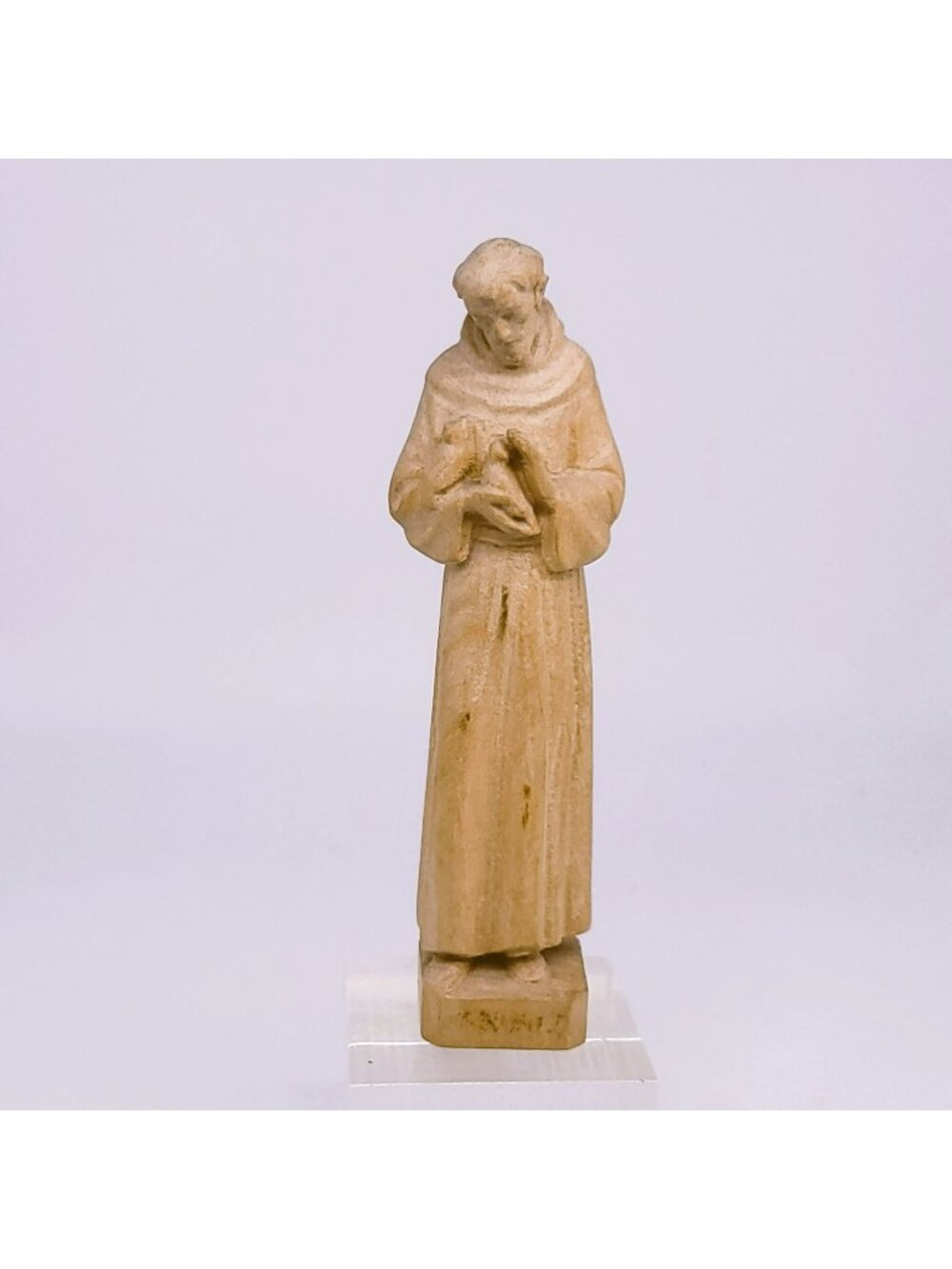 LEPI Saint Francis of Assisi with Birds Hand-Carved Wooden Figurine Religious